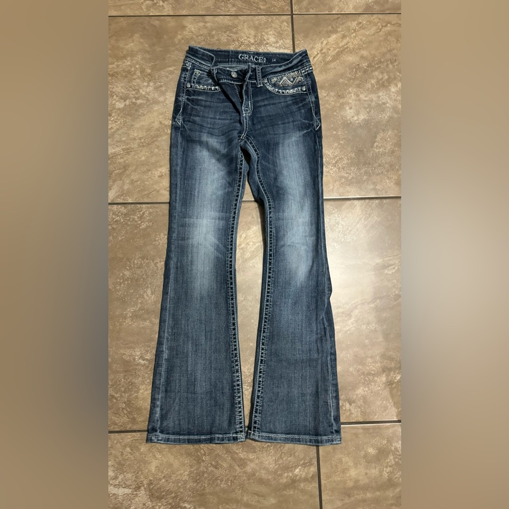 Grace in LA Girls Jeans – Size 14, Low-Rise - Picture 2 of 5